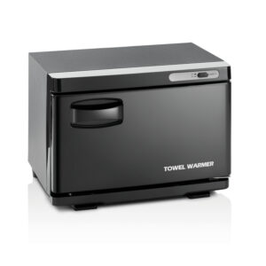 Capacité 8 Litres – format compact (35×25,5×25,5 h cm) Support pour huiles essentielles intégré (aromathérapie) Panier amovible pour serviettes Bac de récupération d’eau inclus Design noir mat professionnel Puissance : 200W – 220V / 50Hz